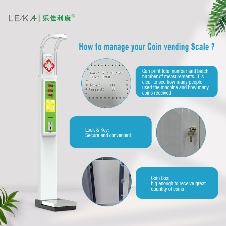 HW-600 Coin operated bmi height weight scale