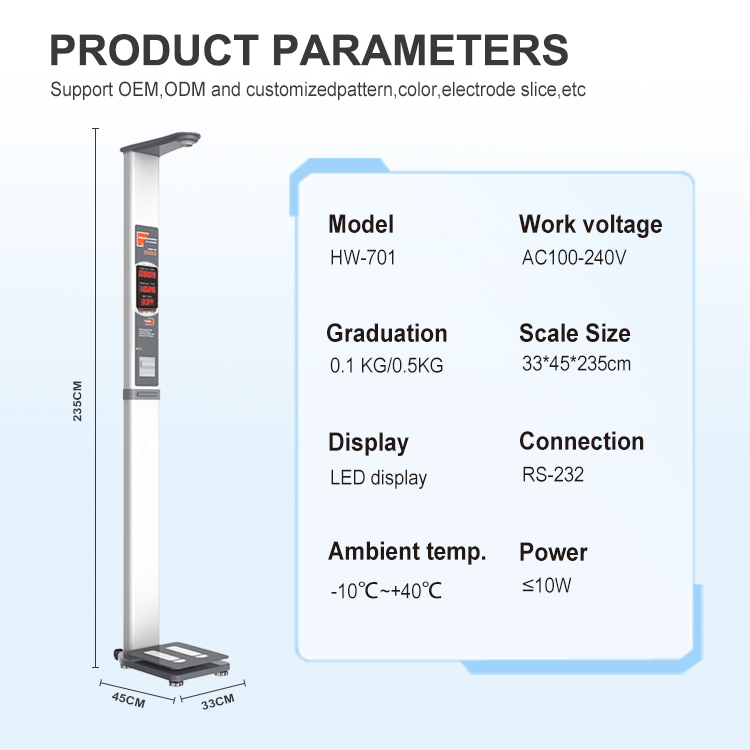 HW-701 Ultrasonic Height and Weight Scale