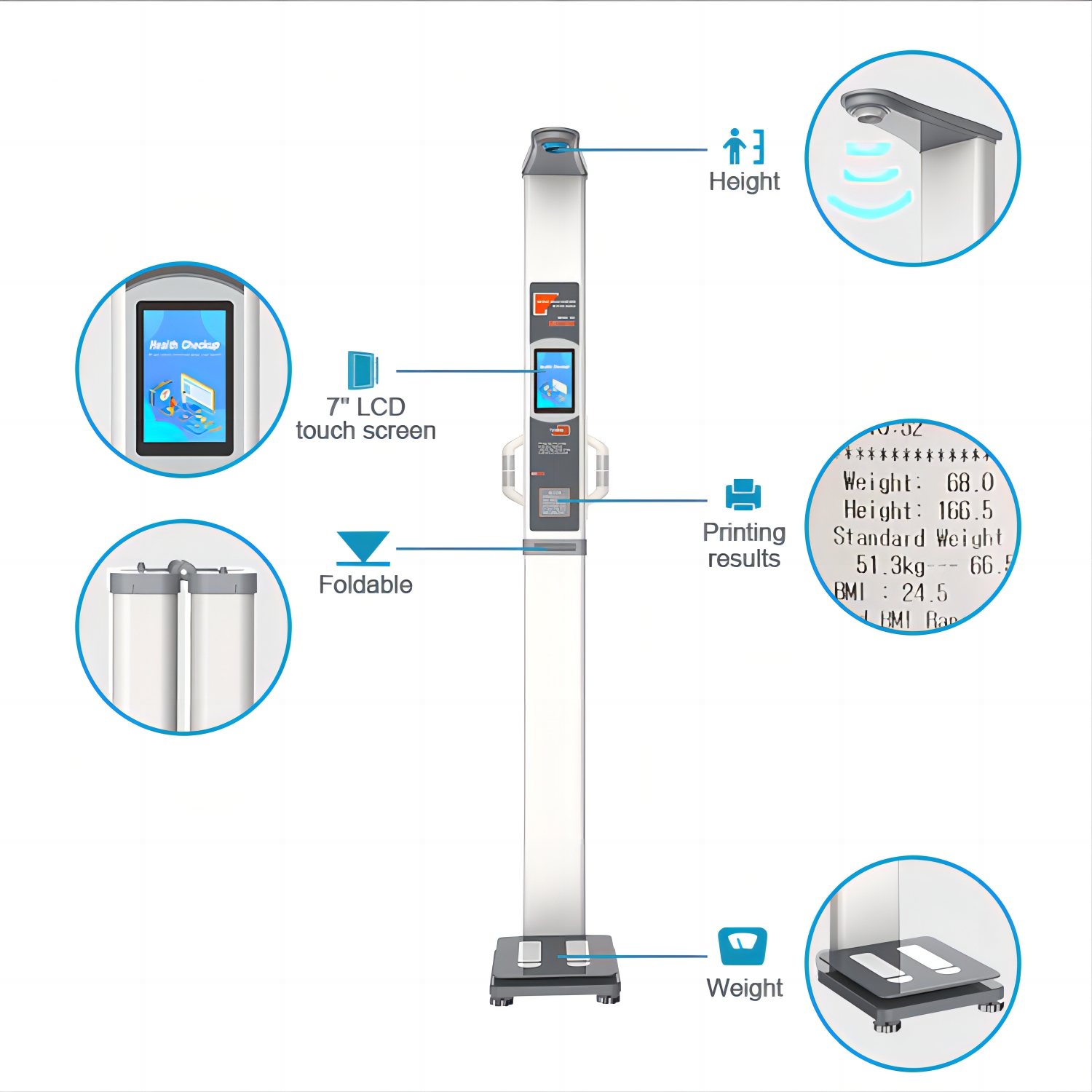 HW-700A Height Weight Fat Scale