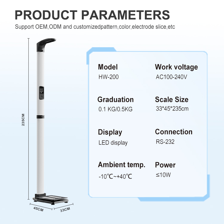 HW-200 Ultrasonic Height and Weight Scale
